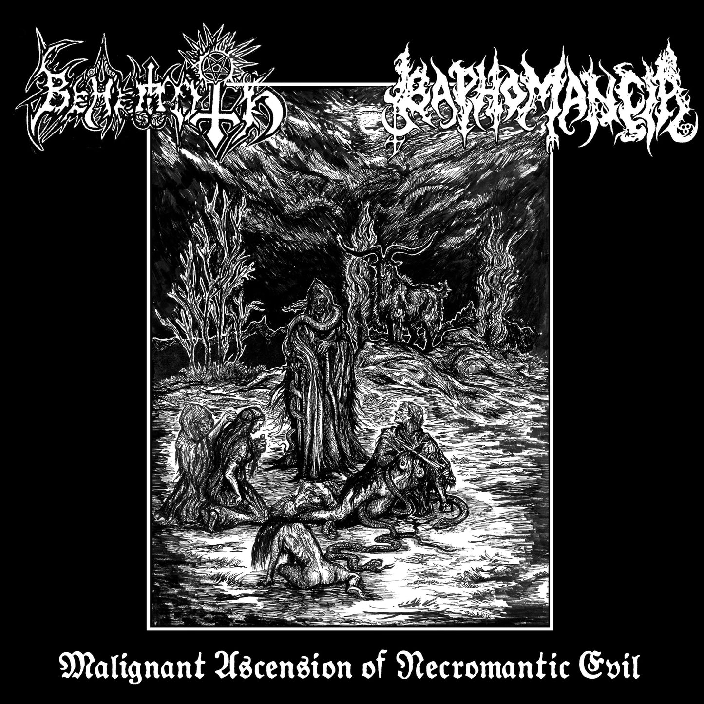 Behemoth (Brazil) / Baphomancia (USA) - Malignant Ascensions of Necromantic Evil LP