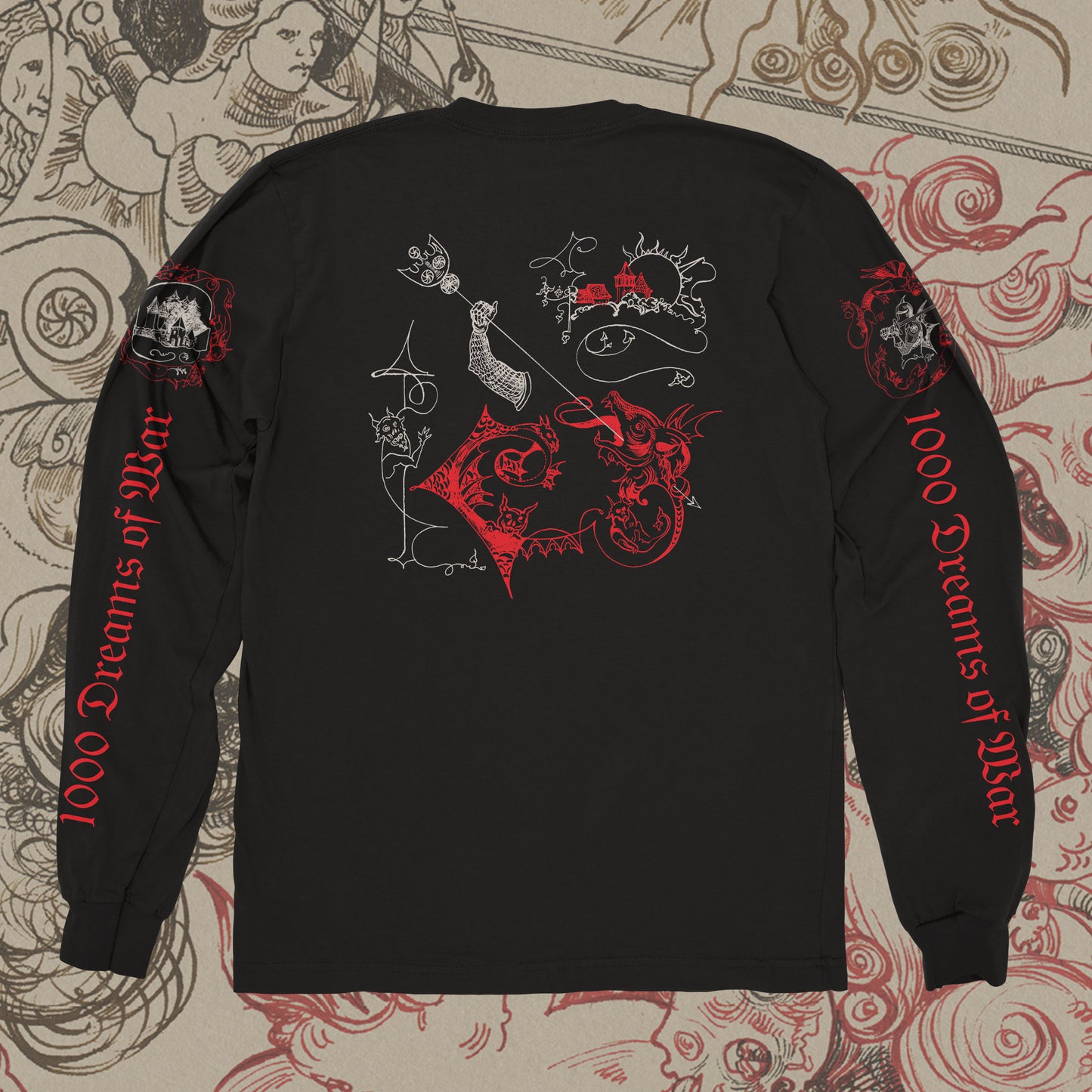 Oldowan Gash "Speared Gargoyle" long sleeve shirt