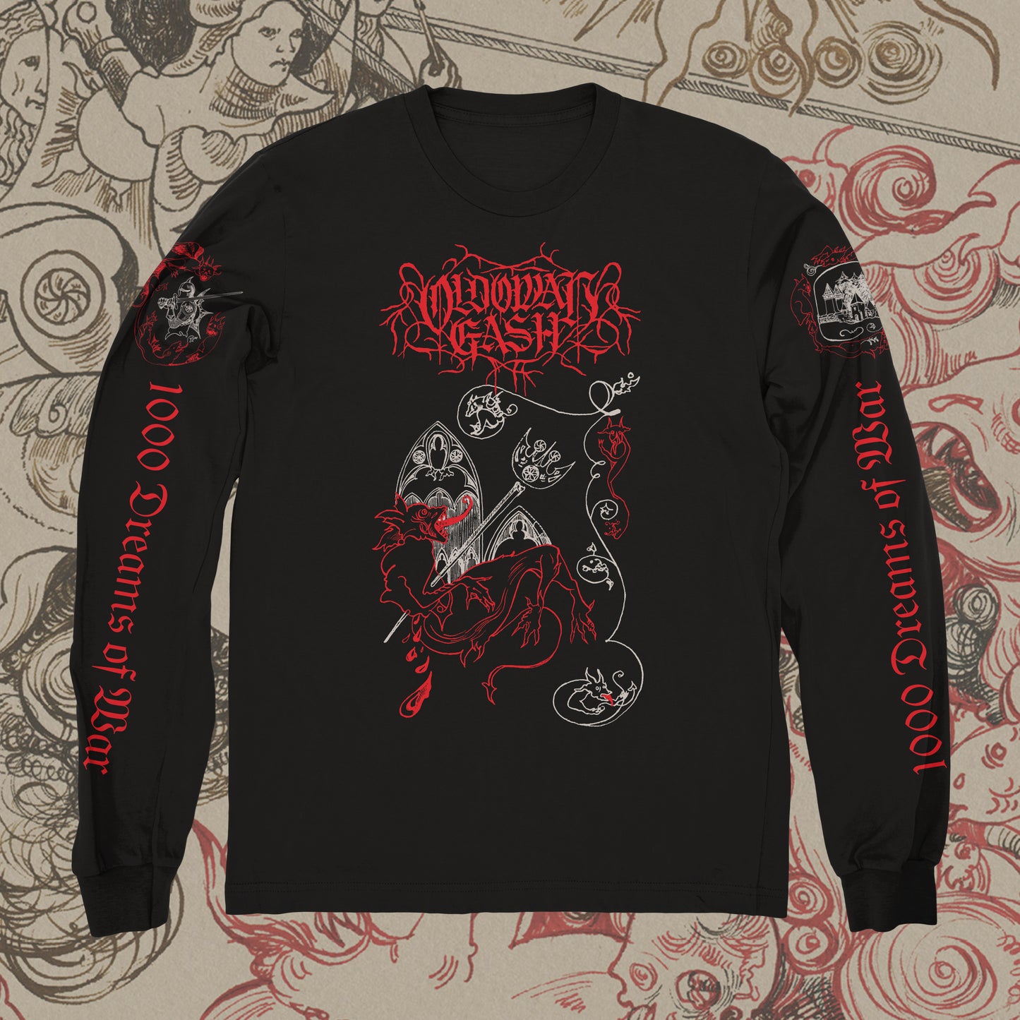 Oldowan Gash "Speared Gargoyle" long sleeve shirt